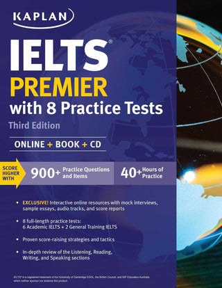 IELTS Premier with 8 Practice Tests : Online + Book + CD - Thryft