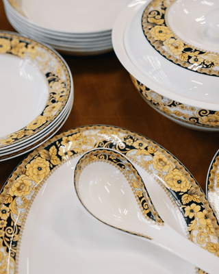 Yellow Floral Porcelain Dinnerwares Set (45 pcs)