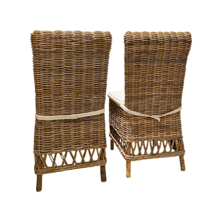 Wicker Dining Chairs with Cushions (Set of 2)