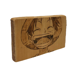 Wooden Plaque with Luffy Engraving