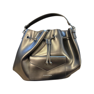 Black Drawstring Bucket Bag