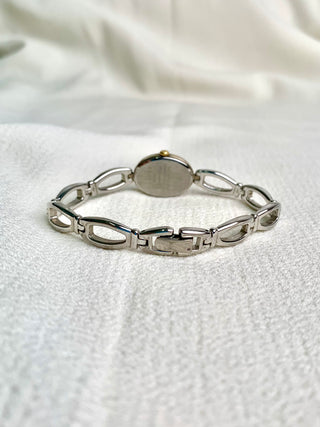 Alba Quartz Silver-Tone Oval Link Bracelet Watch