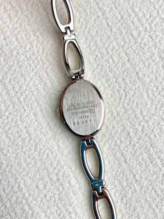 Alba Quartz Silver-Tone Oval Link Bracelet Watch