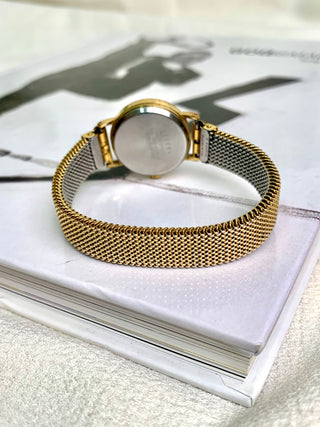 Alba Quartz Gold-tone Round Bracelet Watch