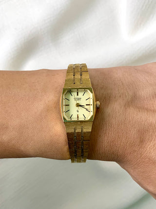 Citizen Quartz Gold-Tone Tonneau Bracelet Watch