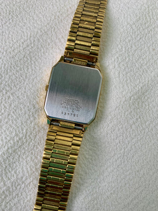 Seiko Quartz Gold-tone Rectangular Bracelet Watch
