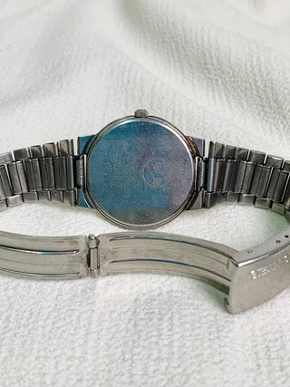 Vintage Seiko Quartz Silver-Tone Round Bracelet Watch