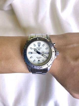 Seiko Kinetic Diver Silver-Tone Round Bracelet Watch