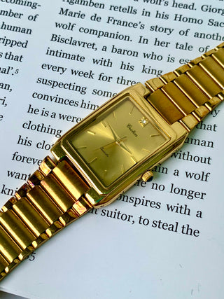 Croton Quartz Gold-Tone Rectangular Bracelet Watch