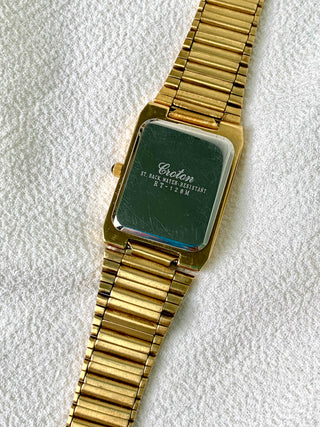 Croton Quartz Gold-Tone Rectangular Bracelet Watch
