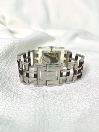Swatch Quartz Transparent Rectangular Bracelet Watch