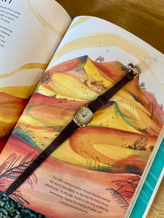 Seiko Quartz Gold-Tone Rectangular Brown Leather Strap Watch