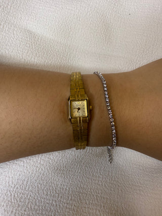 Vintage Citizen Quartz Gold-Tone Square Bracelet Watch