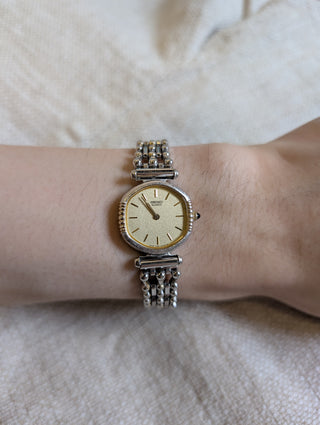 Vintage Seiko Quartz Two-Tone Round Link Bracelet Watch