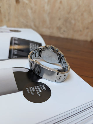 Seiko Quartz Chronograph Silver Round Bracelet Watch