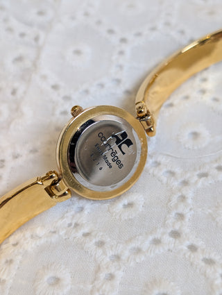 Vintage courrèges Quartz Gold Round Bracelet Watch