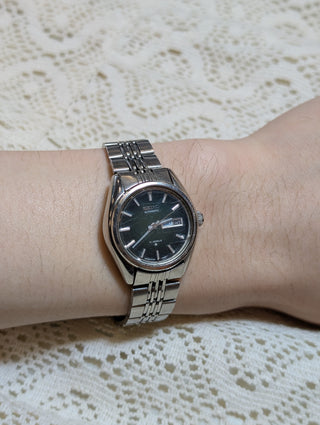 Vintage Seiko Automatic Silver-Tone Round Bracelet Watch #1