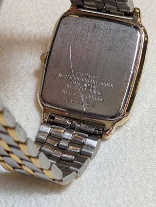 Vintage Seiko Quartz Two-Tone Rectangular Bracelet Watch