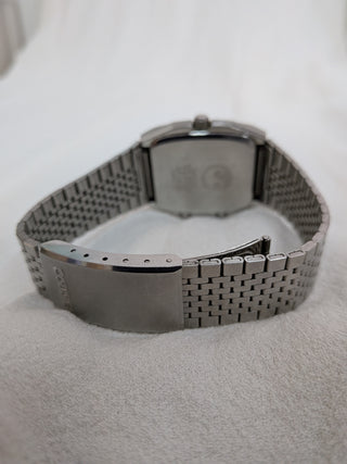 Seiko SilverWave Quartz Silver Square Stainless Steel Band Watch