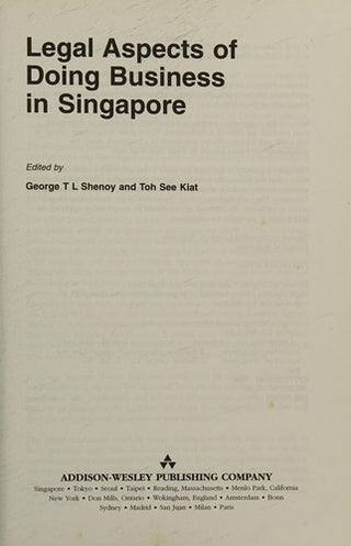 Legal Aspects of Doing Business in Singapore