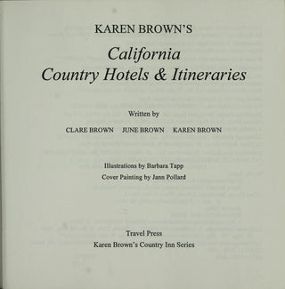 Karen Brown's California Country Inns and Itineraries