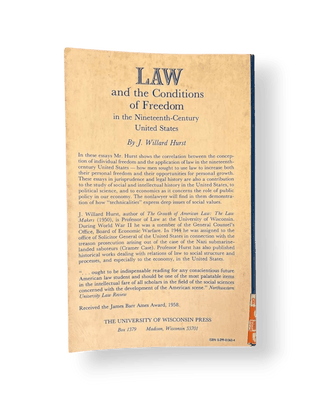 Law and the Conditions of Freedom in the Nineteenth-Century United States - Thryft